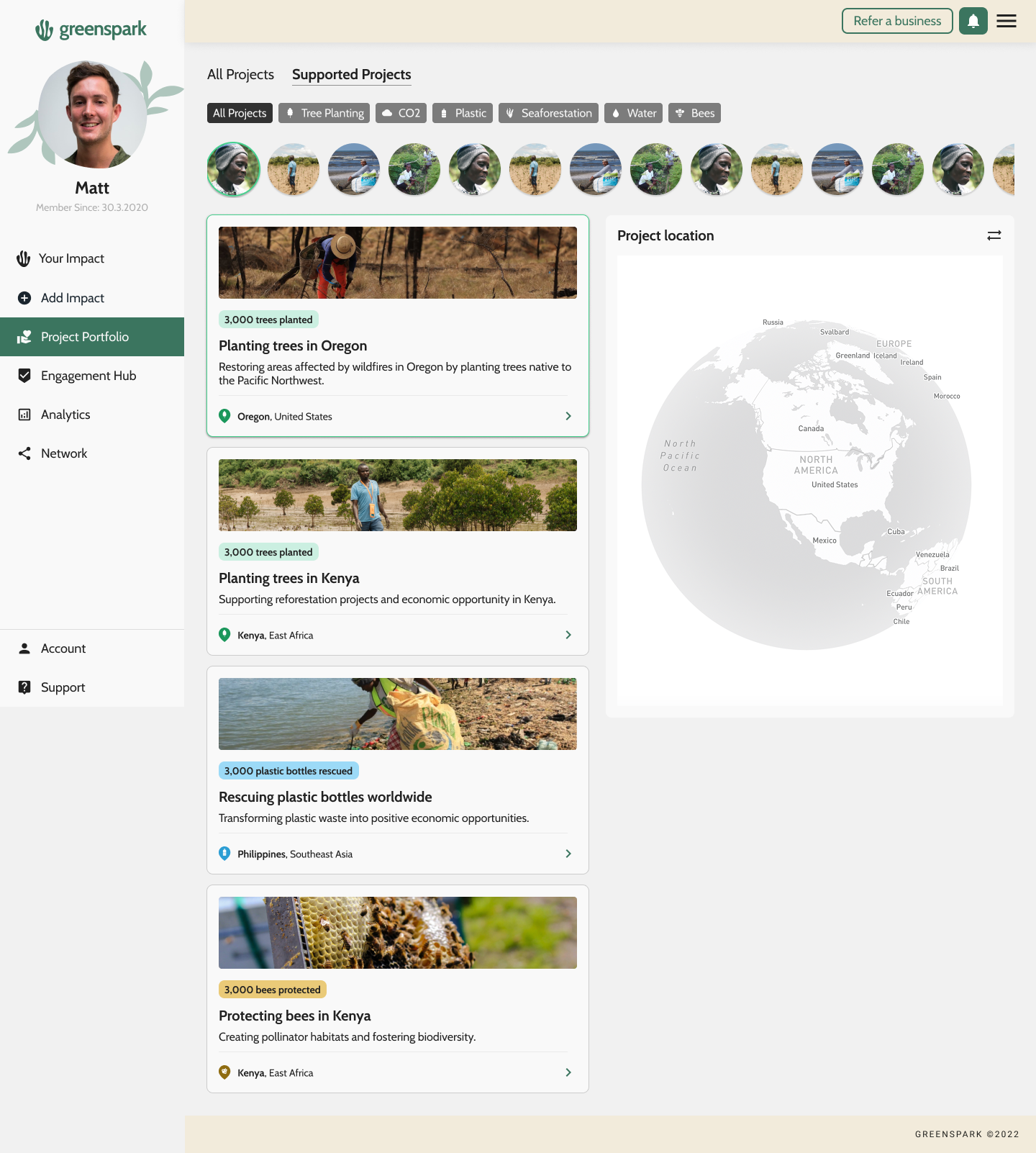 Greenspark Project Portfolio with project stories